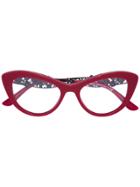 Dolce & Gabbana Eyewear Flowers Lace Collection Glasses - Red