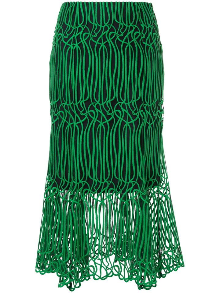 Ginger & Smart Ruffled Midi Skirt - Black