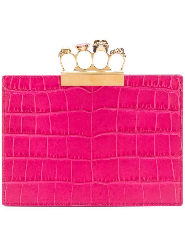 Alexander Mcqueen Square Shaped Clutch - Pink & Purple