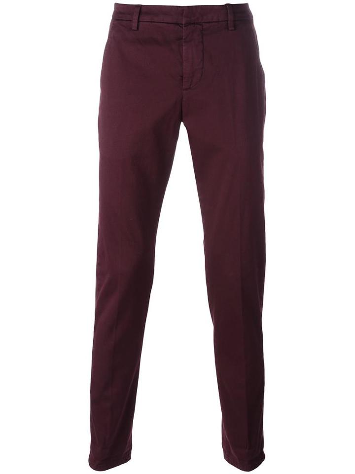 Dondup Slim Fit Chinos, Men's, Size: 31, Pink/purple, Cotton/spandex/elastane