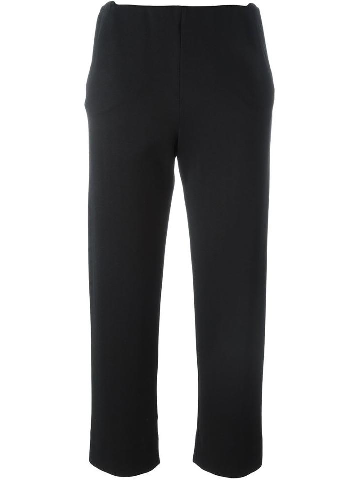 Giorgio Armani Cropped Trousers, Women's, Size: 40, Black, Spandex/elastane/viscose/polyimide