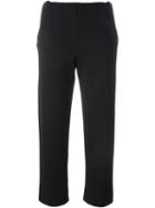 Giorgio Armani Cropped Trousers, Women's, Size: 40, Black, Spandex/elastane/viscose/polyimide