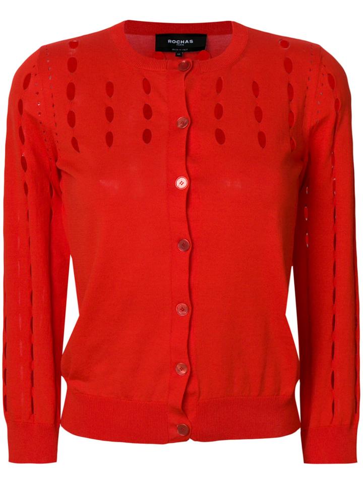 Rochas Cut-out Detail Cardigan - Red