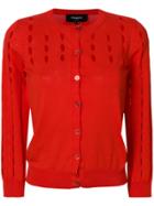 Rochas Cut-out Detail Cardigan - Red