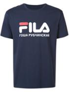 Gosha Rubchinskiy 'fila' Print T-shirt, Men's, Size: Xs, Blue, Cotton