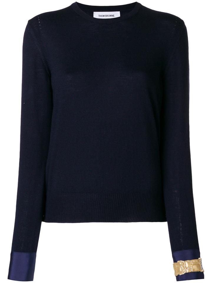 Thom Browne Crewneck Pull Over In Fine Merino Wool With Trompe L'oeil