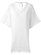Nude Raw Edge Shift Dress