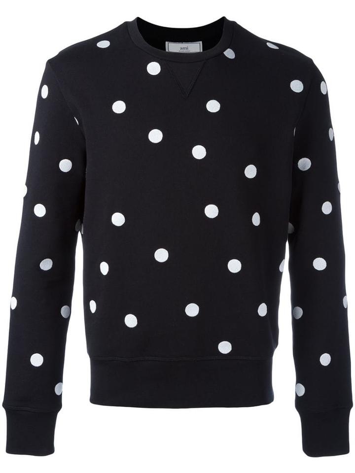 Ami Paris Dots Embroidery Sweatshirt - Black