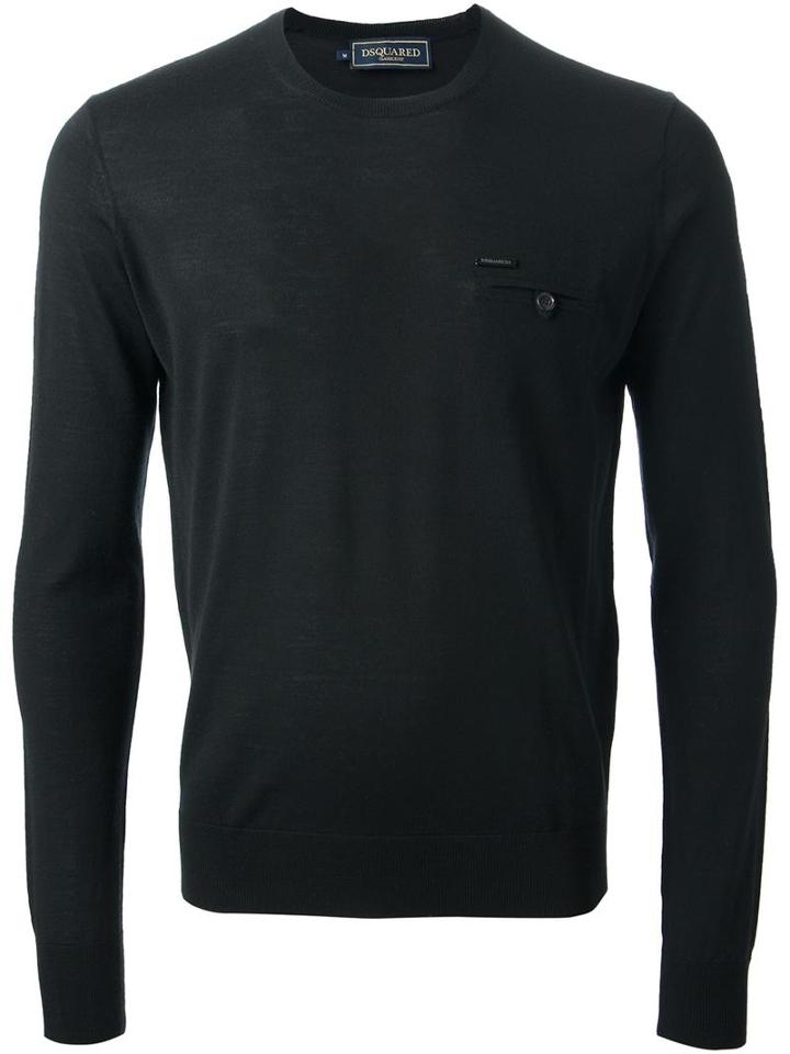 Dsquared2 Fine Knit Jumper, Men's, Size: Xl, Black, Wool