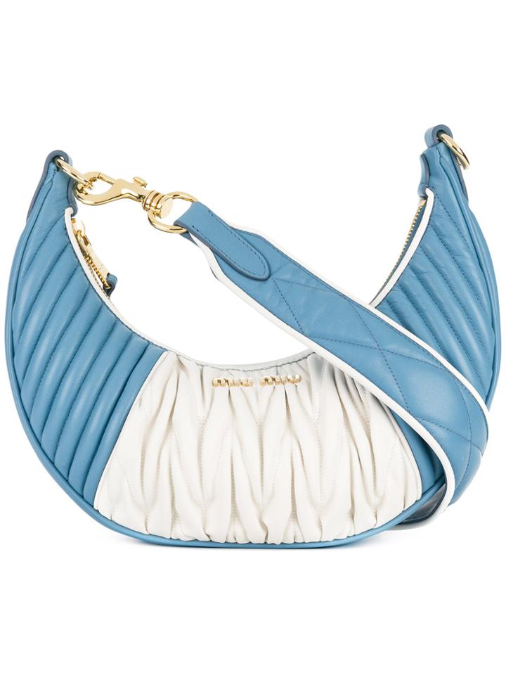 Miu Miu Rider Matelassé Shoulder Bag - Blue