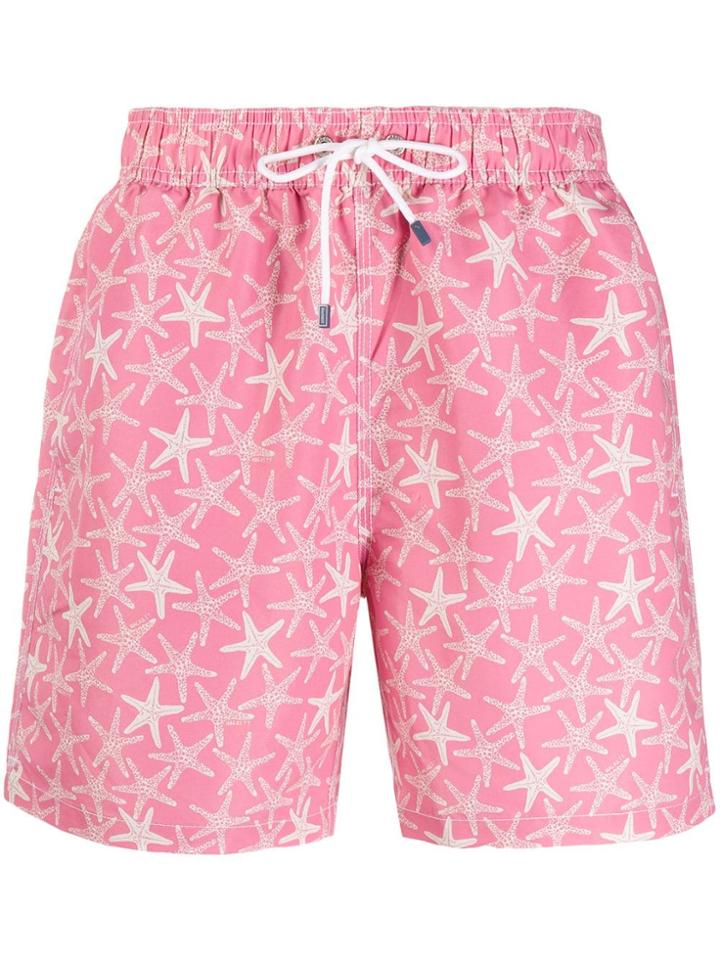 Hackett Star Print Swim Shorts - Pink