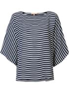 Michael Kors Striped Blouse, Women's, Size: Medium, Silk