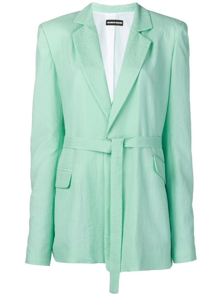 House Of Holland Waist-tied Fitted Blazer - Green