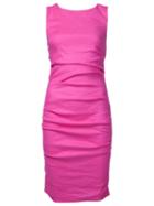 Nicole Miller Sleeveless Creased Short Dress, Women's, Size: 10, Pink/purple, Polyester/synthetic Enamel/viscose/spandex/elastane