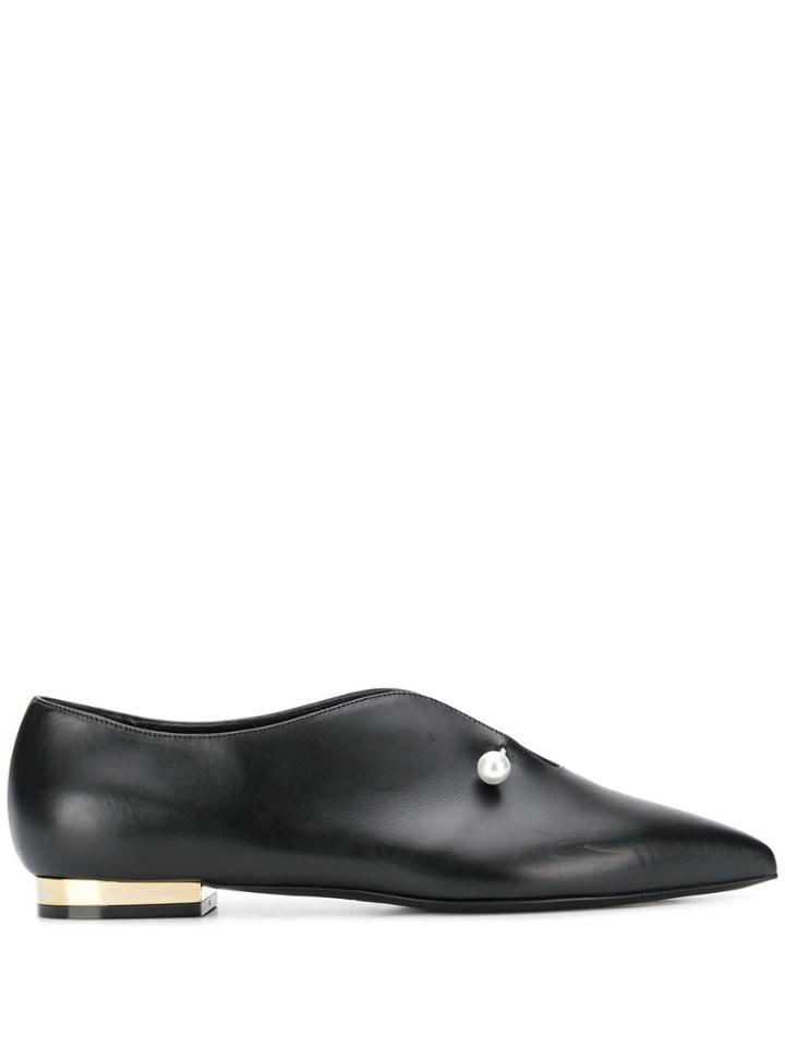 Coliac Pearl-embellished Ballerinas - Black