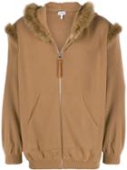 Loewe Full Zip Ribbed Hoodie - Neutrals