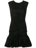 Msgm Draped Effect Dress - Black