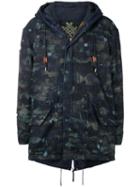 Mr & Mrs Italy Distressed Parka Coat - Blue
