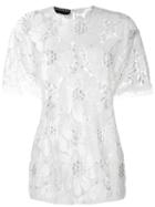 Rochas - Sheer Lace T-shirt - Women - Lurex/polyamide/rayon - 42, Women's, White, Lurex/polyamide/rayon
