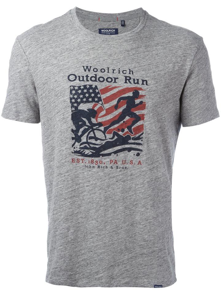 Woolrich Graphic T-shirt, Men's, Size: Small, Grey, Cotton