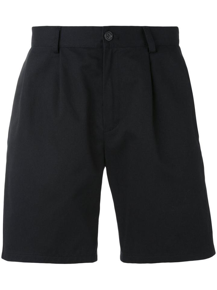 Gosha Rubchinskiy - Logo Embroidery Bermudas - Men - Cotton/polyester - L, Black, Cotton/polyester