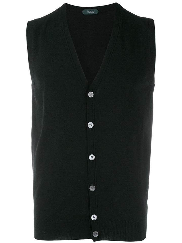 Zanone Knitted Vest - Black