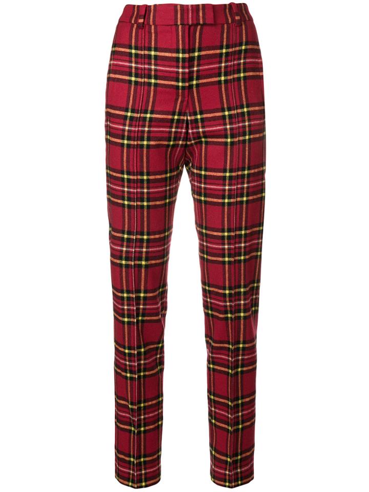 Ermanno Scervino Tartan Fitted Trousers - Red