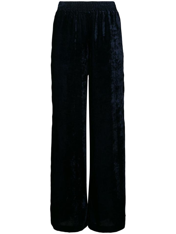 Nili Lotan Velvet Palazzo Pants - Blue