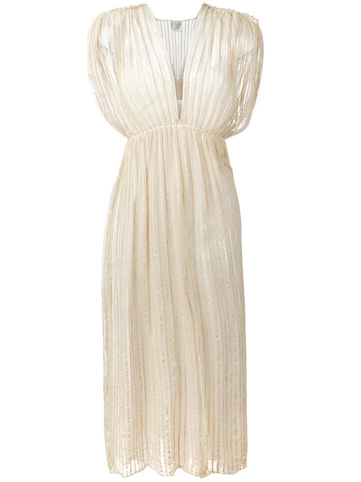 Forte Forte - Long Empire Line Dress - Women - Silk/cotton/polyamide/spandex/elastane - Ii, Nude/neutrals, Silk/cotton/polyamide/spandex/elastane