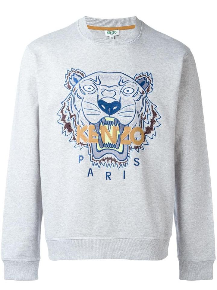 Kenzo Tiger Sweatshirt, Men's, Size: Xl, Grey, Cotton/polyester