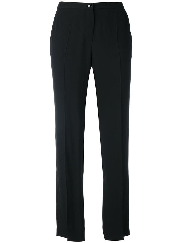 Emporio Armani Straight Tailored Trousers, Women's, Size: 46, Black, Viscose