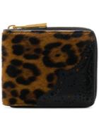 Versace Perforated-detail Leopard Print Wallet - Brown