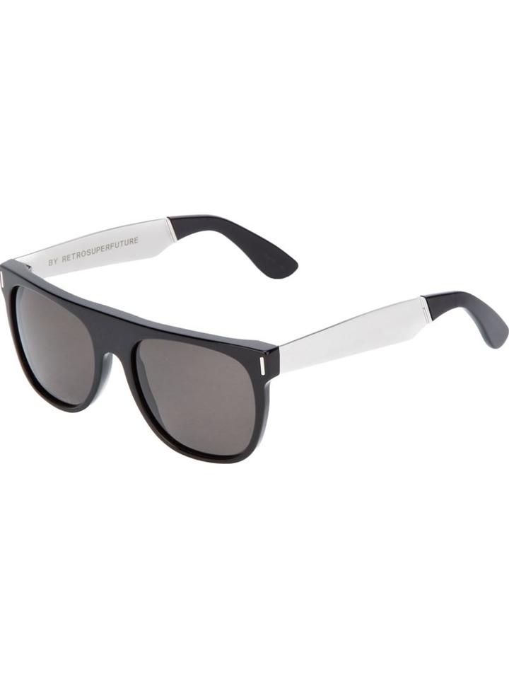 Retro Super Future 'flat Top Franic Silver' Sunglasses