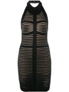 Balmain Sleeveless Backless Bodycon Dress, Women's, Size: 34, Black, Viscose/polyamide/spandex/elastane/spandex/elastane