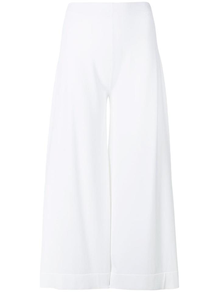 D.exterior Cropped High-waist Trousers - White