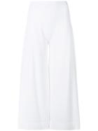 D.exterior Cropped High-waist Trousers - White