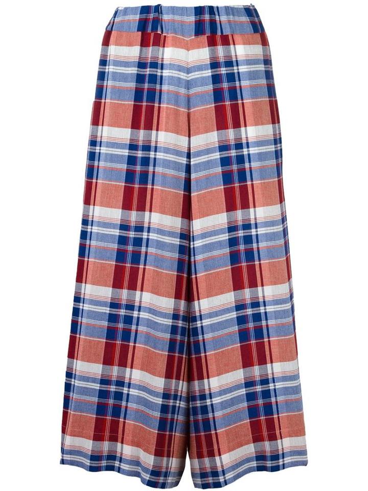 Antonio Marras Tartan Checked Trousers, Women's, Size: 2, Blue, Viscose