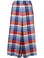 Antonio Marras Tartan Checked Trousers, Women's, Size: 2, Blue, Viscose
