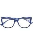Gucci Eyewear Thin Rectangular Frame Glasses, Blue, Acetate