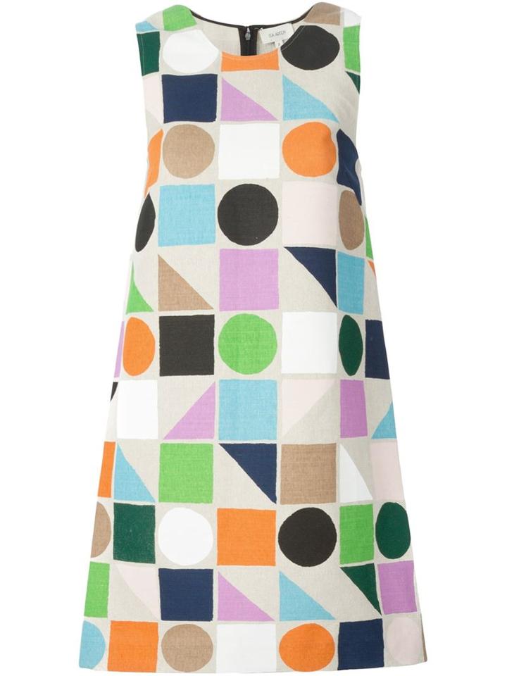 Isa Arfen Geometric Print Shift Dress