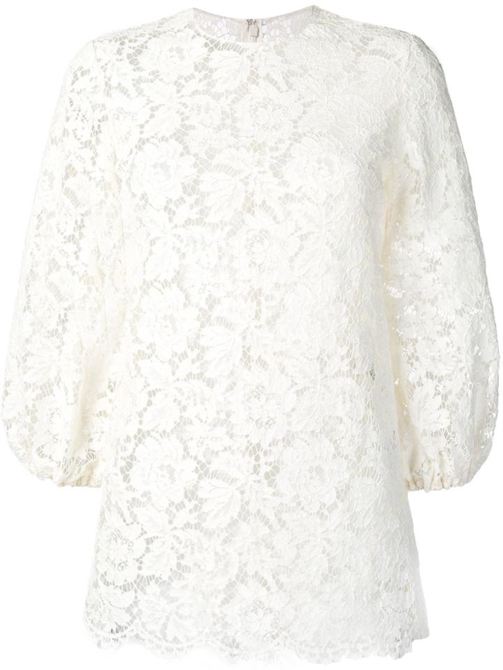 Valentino Floral Lace Blouse - White