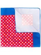 Kiton Dot Print Pocket Square, Men's, Red, Silk
