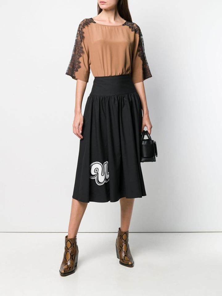 Liu Jo Lace Insert T-shirt - Brown