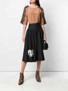 Liu Jo Lace Insert T-shirt - Brown