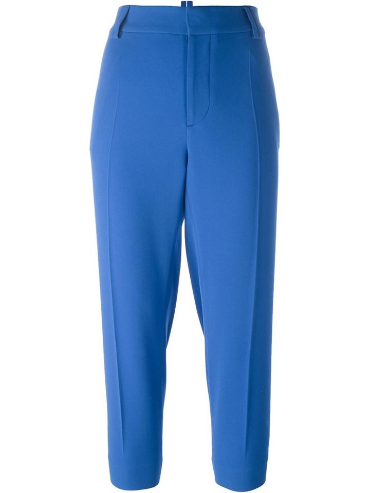 Dsquared2 Cropped Trousers, Women's, Size: 38, Blue, Viscose/acetate/spandex/elastane