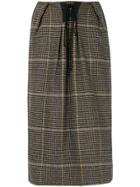 Push Button Houndstooth Skirt - Grey