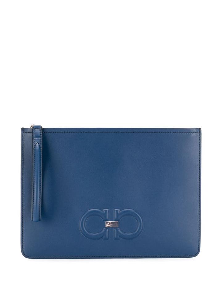 Salvatore Ferragamo Gancini Clutch Bag - Blue
