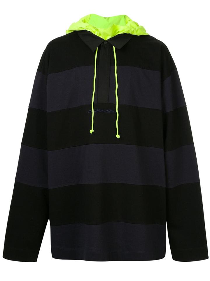 Juun.j Striped Hoodie - Black