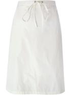 Jil Sander Navy Drawstring Waist Skirt, Women's, Size: 36, White, Polyester
