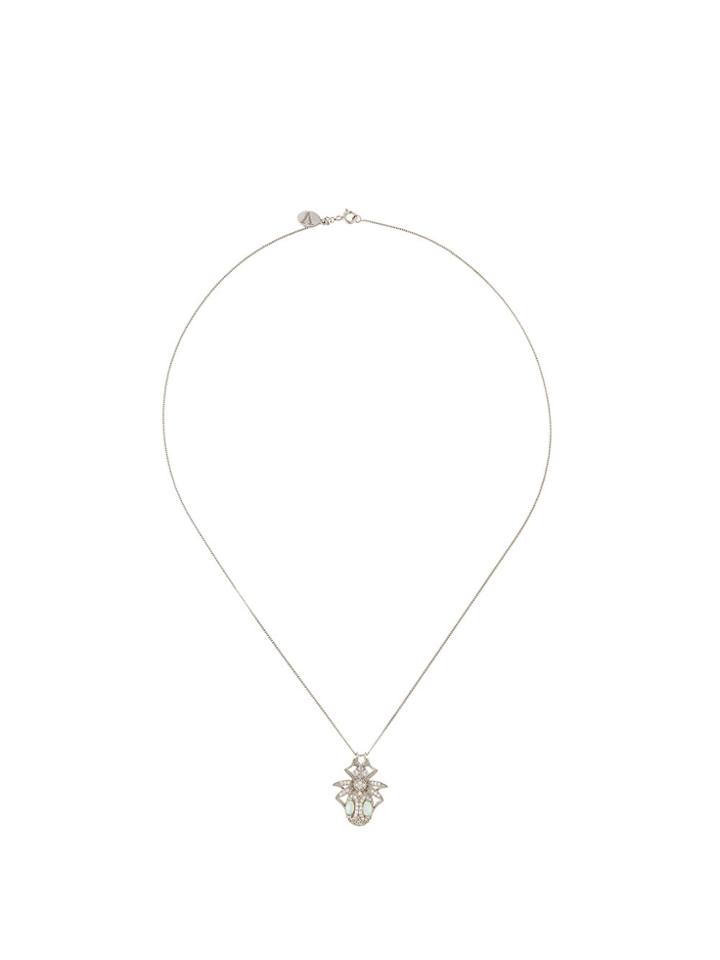 V Jewellery Jewel Beetle Pendant Necklace - Grey